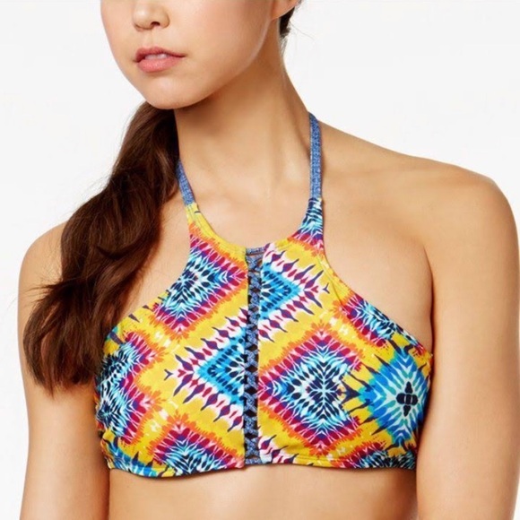 NEW Jessica Simpson Surfside Tie Dye Reversible Bikini Swim Top medium - Picture 1 of 12